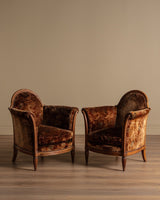 Pair of Art Deco Lounge Chairs Manner of Paul Follot, France, 1935 - Lone Fox