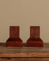 Pair of Art Deco Oak Bookends, 1930's - Lone Fox