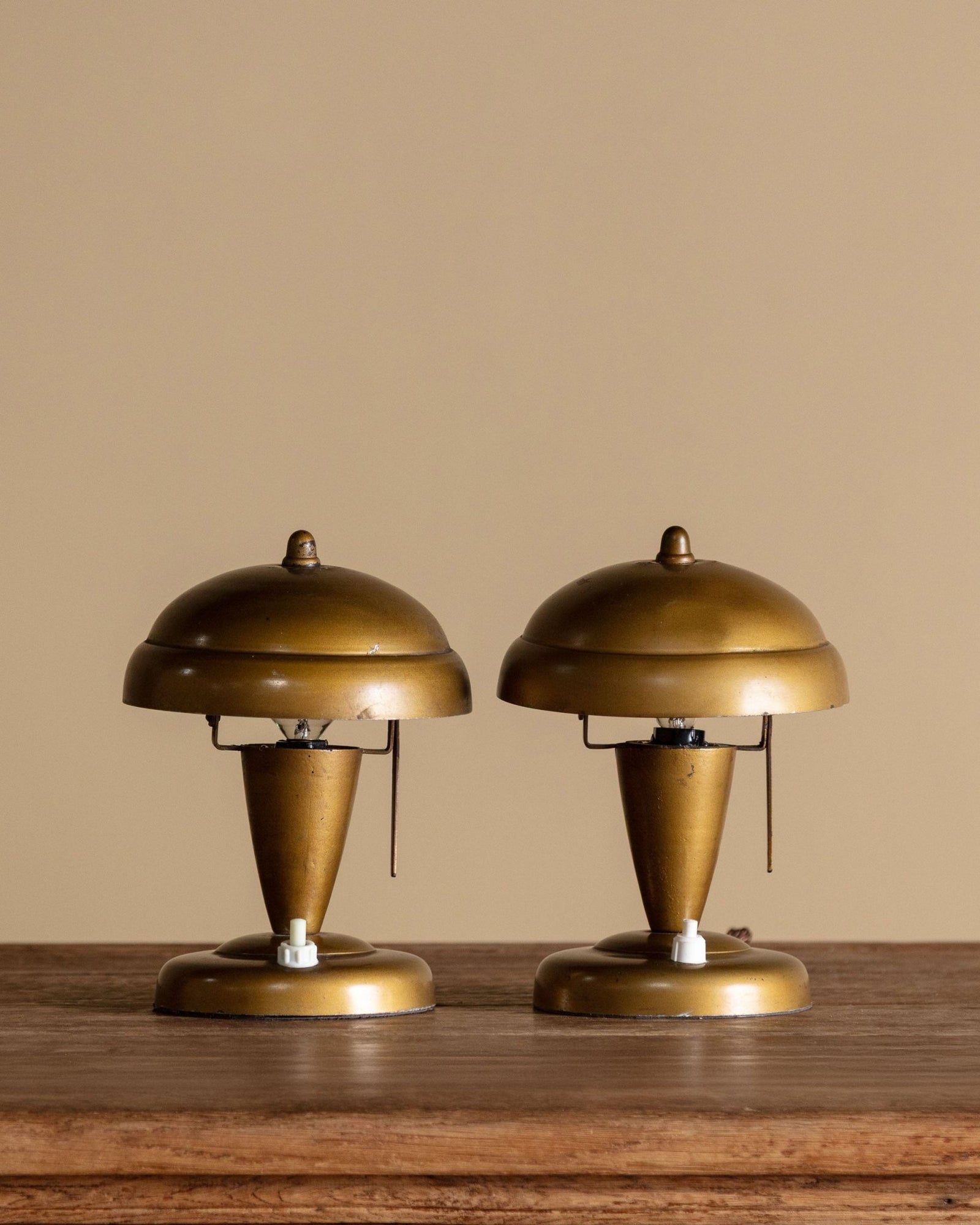 Pair of Art Deco Pivoting Dome Table Lamps, Italy, 1930s – Lone Fox