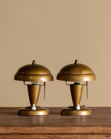 Pair of Art Deco Pivoting Dome Table Lamps, Italy, 1930s - Lone Fox