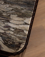 Pair of Art Deco Wood & Marble Fluted Nightstands, France, 1940's - Lone Fox