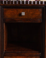 Pair of Art Deco Wood & Marble Fluted Nightstands, France, 1940's - Lone Fox