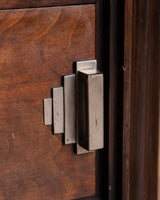 Pair of Art Deco Wood & Marble Fluted Nightstands, France, 1940's - Lone Fox