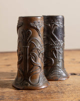Pair of Art Nuevo Copper Taper Holders, 1930's - Lone Fox