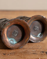 Pair of Art Nuevo Copper Taper Holders, 1930's - Lone Fox