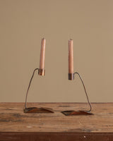 Pair of Arts & Crafts Copper Taper Holders, 1930's - Lone Fox