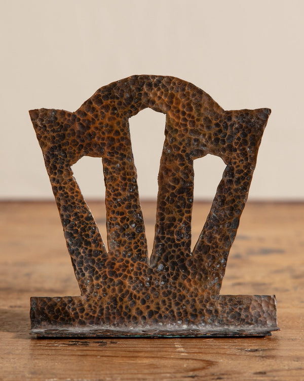 Pair of Arts & Crafts Hammered Copper Bookends, 1920's - Lone Fox