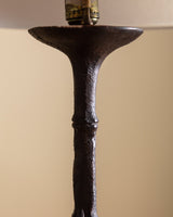 Pair of Bamboo Plaster Tripod Table Lamps, 1970's - Lone Fox