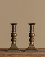 Pair of Brass Baluster Candlesticks, Early 20th Century - Lone Fox