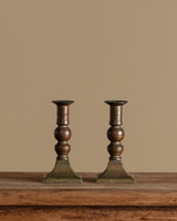 Pair of Brass Baluster Candlesticks, Early 20th Century - Lone Fox