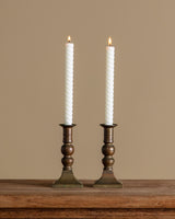 Pair of Brass Baluster Candlesticks, Early 20th Century - Lone Fox