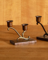 Pair of Brass & Copper Double Taper Holders - Lone Fox