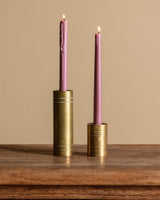 Pair of Brass Cylinder Taper Holders, Scandinavian, 1960's - Lone Fox