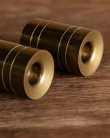 Pair of Brass Cylinder Taper Holders, Scandinavian, 1960's - Lone Fox