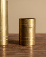 Pair of Brass Cylinder Taper Holders, Scandinavian, 1960's - Lone Fox