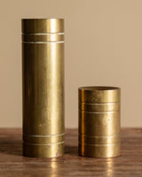 Pair of Brass Cylinder Taper Holders, Scandinavian, 1960's - Lone Fox