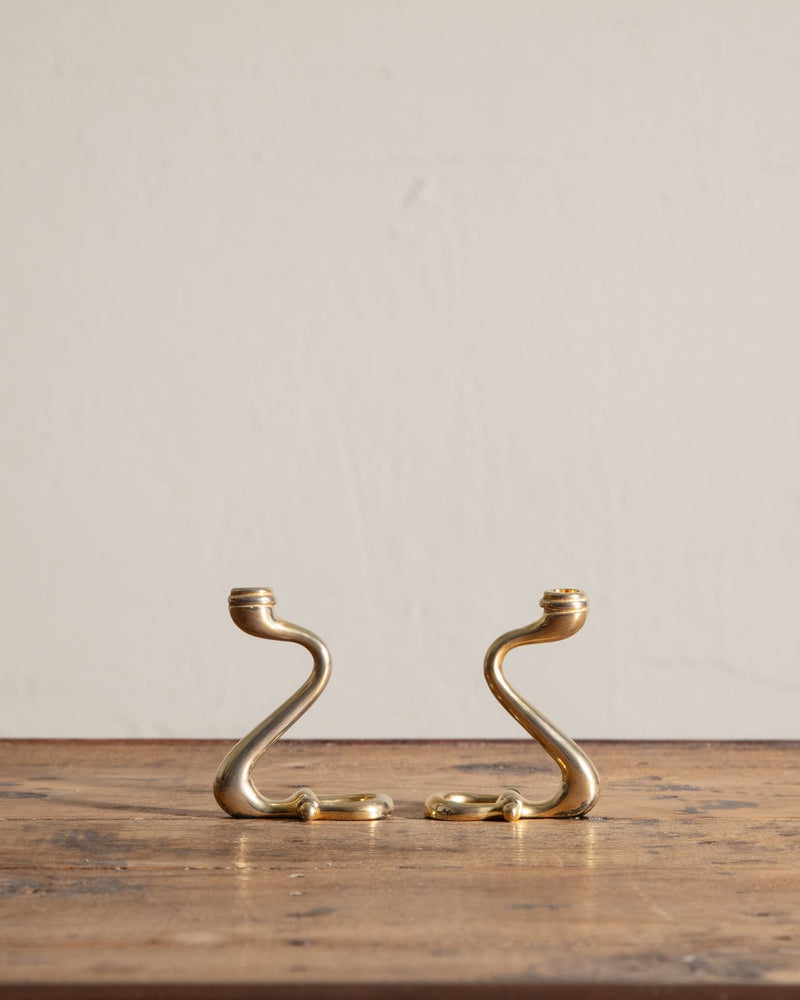 Pair of Brass Horsebit Taper Holders by Gucci, 1980's - Lone Fox