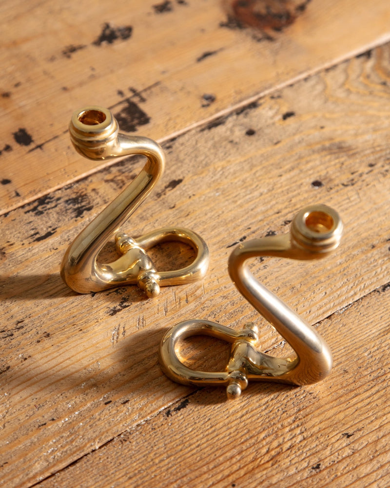 Pair of Brass Horsebit Taper Holders by Gucci, 1980's - Lone Fox