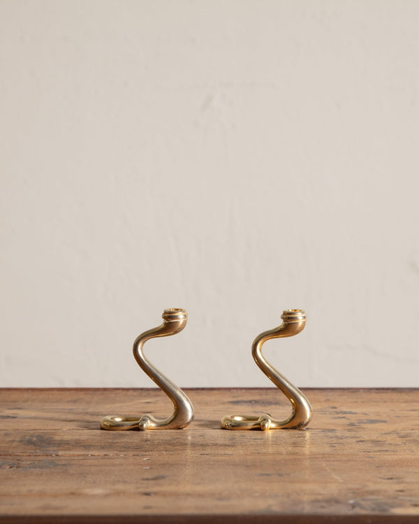 Pair of Brass Horsebit Taper Holders by Gucci, 1980's - Lone Fox