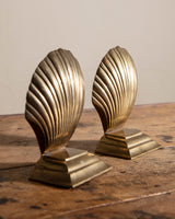 Pair of Brass Seashell Bookends - Lone Fox