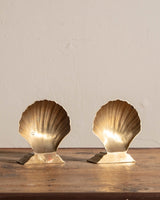 Pair of Brass Seashell Bookends - Lone Fox