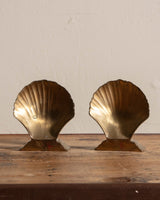 Pair of Brass Seashell Bookends - Lone Fox