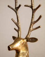 Pair of Brass Stag Deer Candelabras - Lone Fox