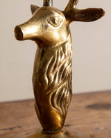 Pair of Brass Stag Deer Candelabras - Lone Fox