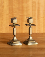 Pair of Bronze Art Deco Taper Holders, Netherlands, 1920's - Lone Fox