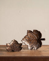 Pair of Cast Bronze Leaf Trinket Dishes - Lone Fox