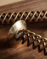 Pair of Chunky Brass Spiral Candle Holders, 1970's - Lone Fox