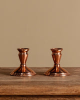 Pair of Copper Taper Candle Holders - Lone Fox