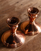 Pair of Copper Taper Candle Holders - Lone Fox