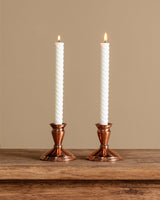 Pair of Copper Taper Candle Holders - Lone Fox