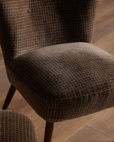 Pair of Danish Cocktail Chairs in Original Patterned Mohair, 1950's - Lone Fox