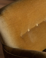 Pair of Danish Sculptural Ochre Mohair Club Chairs, 1940's - Lone Fox