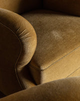 Pair of Danish Sculptural Ochre Mohair Club Chairs, 1940's - Lone Fox