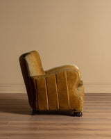 Pair of Danish Sculptural Ochre Mohair Club Chairs, 1940's - Lone Fox
