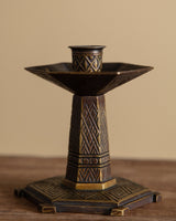 Pair of Dutch Amsterdam School Bronze Candle Holders, 1930's - Lone Fox