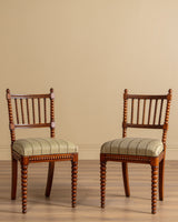 Pair of Edwardian Bobbin Spindle Back Chairs, 1920’s - Lone Fox