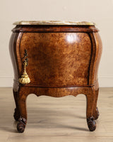 Pair of French Burl & Green Onyx Nighstands, 1950's - Lone Fox