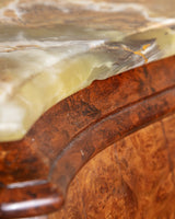 Pair of French Burl & Green Onyx Nighstands, 1950's - Lone Fox