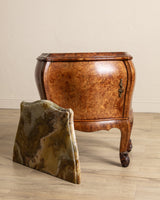 Pair of French Burl & Green Onyx Nighstands, 1950's - Lone Fox