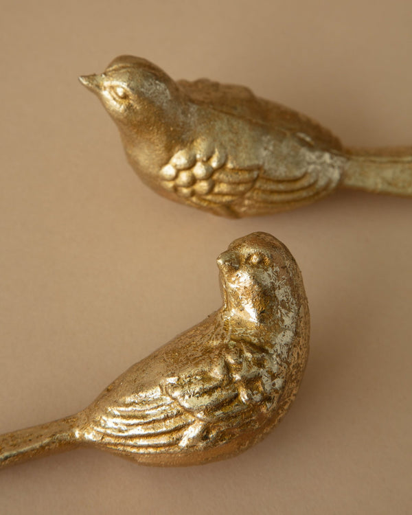 Pair of Gilded Cast Iron Decorative Birds - Lone Fox