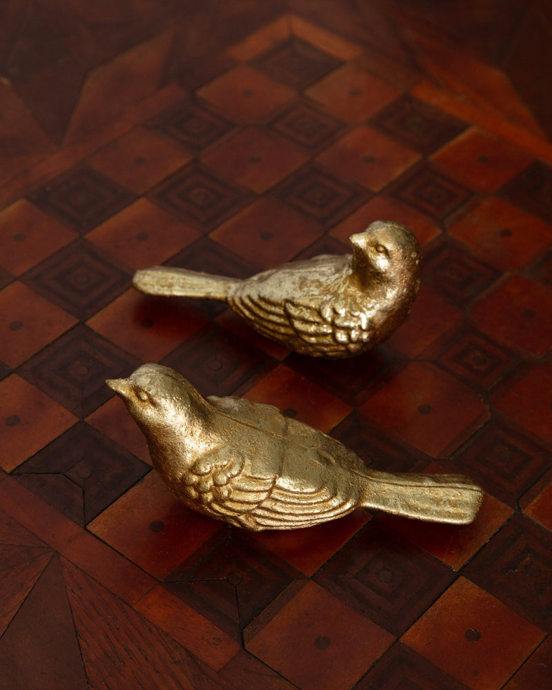 Pair of Gilded Cast Iron Decorative Birds - Lone Fox