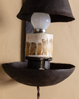 Pair of Gothic Revival Iron Sconces w/ Cone Shades, Europe, 1920s - Lone Fox