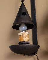 Pair of Gothic Revival Iron Sconces w/ Cone Shades, Europe, 1920s - Lone Fox
