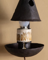 Pair of Gothic Revival Iron Sconces w/ Cone Shades, Europe, 1920s - Lone Fox