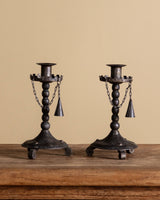 Pair of Gothic Revival Iron Taper Holders, France, 1900's - Lone Fox