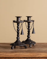 Pair of Gothic Revival Iron Taper Holders, France, 1900's - Lone Fox